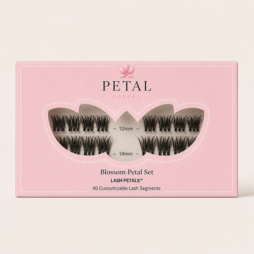 Box of Petal Lashes Blossom Petal Set on a light pink background