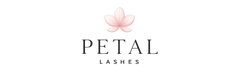 Petal Lashes logo with a pink flower on a white background
