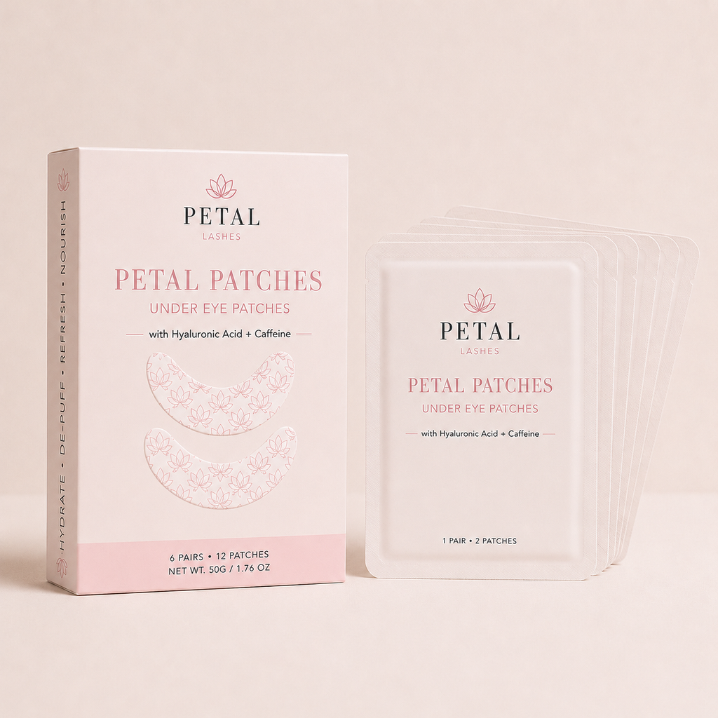Petal Patches packaging on a beige background